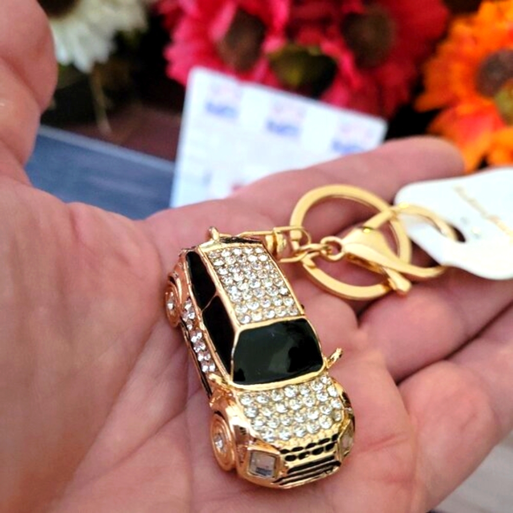 Bling Mini Car Keychain or Purse Charm ✨ Rhinestone Mini HandBag Accessory 🚗 - Picture 7 of 9